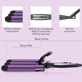 thumbnail image 2 of BreaDeep 3 Barrel Hair Curling Iron Wand,Ceramic Tourmaline Triple Barrels, Dual Voltage Hair Crimper Temperature Adjustable 25mm Hair Crimper,Hair Waving Styling Tools for Women & Girls (Purple), 2 of 7