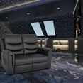 thumbnail image 3 of Loveseat Recliner, Double Recliner with Adjustable Footrest/Cup Holder/Side Pocket, RV Wall Hugger Reclining Loveseat, 2-Seater Reclining Sofa Couch for Living Room & Home Theater, 3 of 8