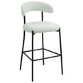 thumbnail image 3 of FFZ 26 inch Teddy Fabric Counter Height Bar Stools Black Powder Coating Base Set Of 2 Snow, 3 of 10