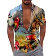 thumbnail image 1 of Camisa De Botones Para Hombre Nueva camisa de manga corta holgada informal con estampado digital 3d y estampado de (Sky Blue, 3XL), 1 of 4