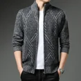 thumbnail image 2 of Cárdigan de punto con bolsillos para hombre, abrigos de manga larga, ropa popular coreana, suéter para hombre, corte holgado, ropa de calle original informal, 2 of 5