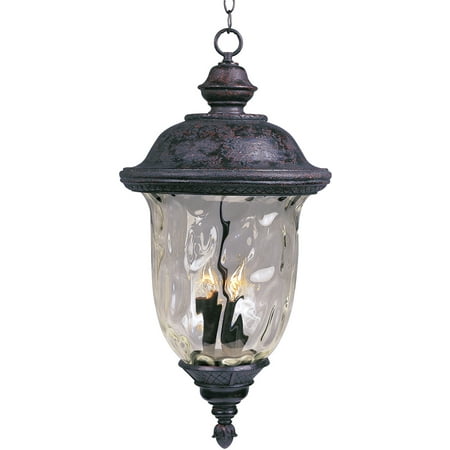 

Outdoor Pendant 3 Light Bulb Fixture With Oriental Bronze Finish Die Cast Aluminum Material Candelabra Bulbs 13 inch 120 Watts