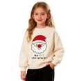 thumbnail image 3 of Chandail à Col Rond Imprimé pour Petits Enfants, Manches Longues, Chandail Confortable pour Filles, Haut à Capuche, Tenue Décontractée, Tenue de Vacances Festive, Tenue à Capuche pour Petite Fille, Vêtements d'Été pour Bébé Garçon, Grande Fille, Blanc Ani 5-6 Ans, 3 of 5