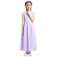 thumbnail image 3 of iEFiEL Girls Chiffon Scoop Neck Flower Girl Dress Wedding Bridesmaid Birthday Party Dress Lavender 14, 3 of 7