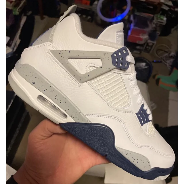 Ni - ke Ni - ke Air Jordan 4 Retro Midnight Navy (DH6927-140) Men Size 9.5 New With Defects