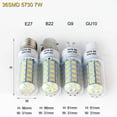 thumbnail image 1 of Bombillas LED de maíz, Base de tornillo de bayoneta, ampolla 5730 SMD, lámparas de mesa para dormitorio y hogar, 5W, 7W, 9W, 12W, 15W, 25W, E27, E14, B22, G9, GU10, 220V, 1 of 4