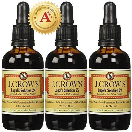 J.CROW'S Lugol's Solution of Iodine 2 2 oz Three Pack (3 bottles