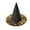 Gold, variant on Deeceymbur Multi Color Fabric Witch Hat Halloween Pointed Top Curved Brim Gold Ribbon Decoration 12.99x14.96in