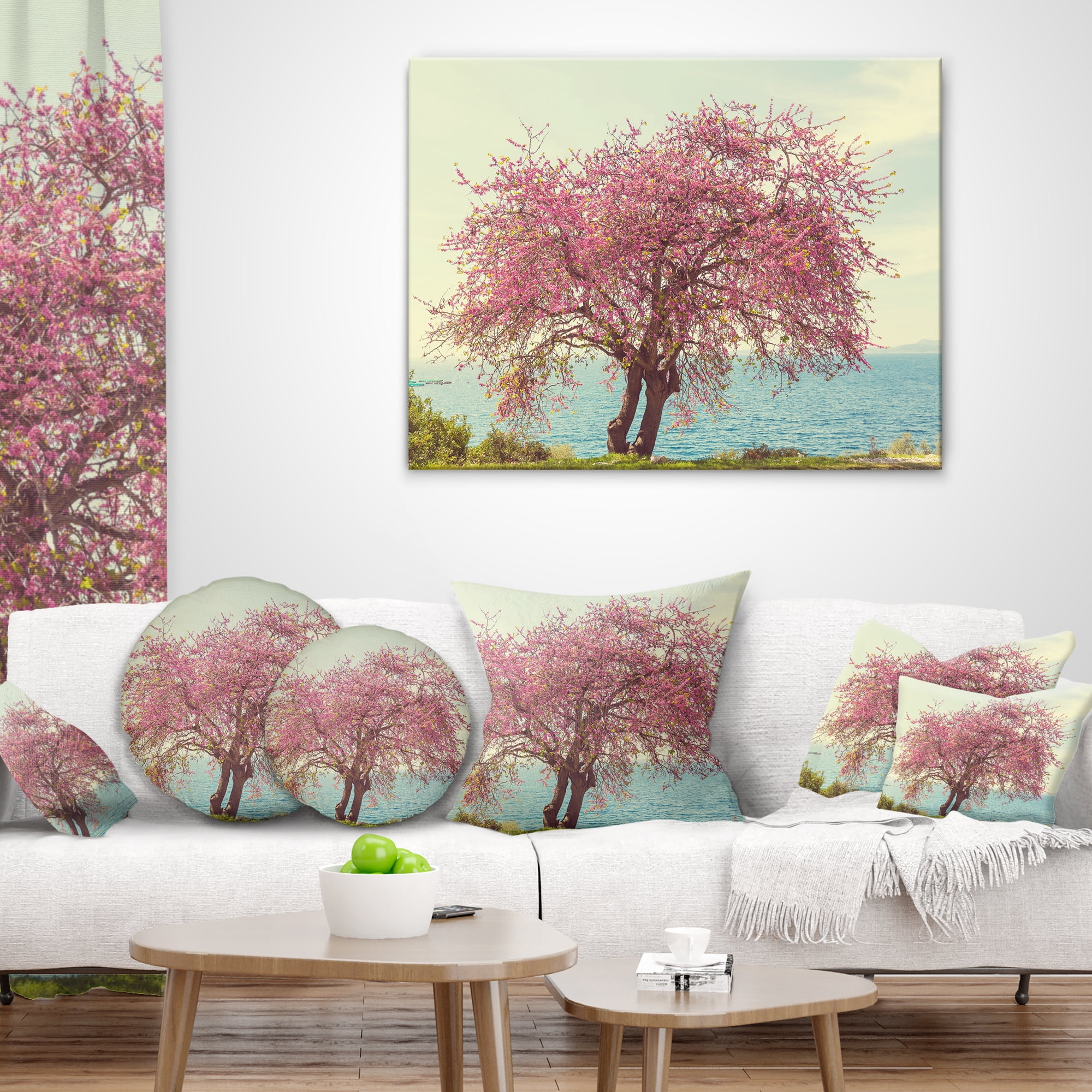 Designart 12" x 20" Pink Polyester Throw Pillow