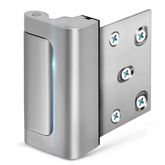 Demine Home Security Door Reinforcement Lock 1 Pack - Durable Aluminum Alloy, Family and Child Safety Locks for Doors with Stainless Steel Screws, Silver Finish