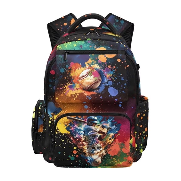 Uorisanigo Inked Baseball Kids Backpack for Teens Boys 5-16, Large Capacity Lightweight Schoolbag for Elementary School with Adjustable Shoulder Straps for Travel