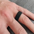thumbnail image 7 of Smooth Black Step Edge Breathable Silicone Ring for Men 9mm Bandwidth, 7 of 7