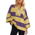 thumbnail image 2 of Womens Oversized Striped Shirt Half Zip Long Sleeve Sweatshirt V Neck Color Block Tops 2026 Spring Casual Tees Dressy Lightweight Comfy Outfits Going Out Tops Ladies Fashion Trendy, 2 of 6