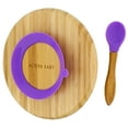 thumbnail image 2 of Acorn Baby Bamboo Toddler Plates with Spoon in Purple - Baby Plates with Suction, 2 of 7