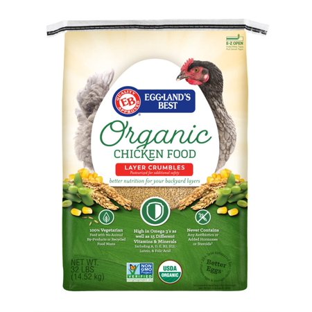 Eggland's Best Organic Egg Layer Crumbles Chicken Food, 32 (Best Commercial Chicken Feed)