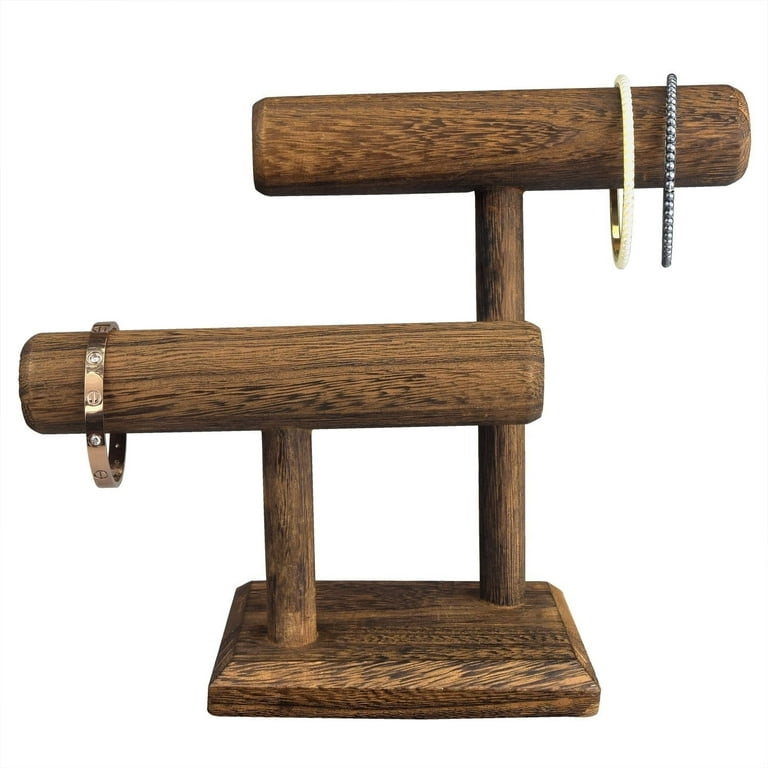 Ikee Design Antique Wooden 4 Tier Bar Bracelet / Bangle Jewelry Holder Stand Display Organizer