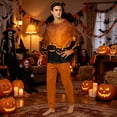 thumbnail image 6 of HTHLVMD Family Matching Sleepwear, Bat Print Pajamas, Halloween Loungewear Set, Halloween Gradient Orange Bat Bottom Print Family Matching Pajamas, Crew Neck Long Sleeve 2pcs Holiday Loungewear, L, 6 of 6