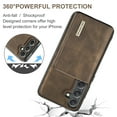 thumbnail image 5 of Allytech 2 in 1 Detachable Wallet Case for Samsung Galaxy S24 with Cash Pocket & Cash Slots, [Full Body Protection] [Magnetic Clasp] Luxury PU Leather Shockproof Slim Kickstand Case - Coffee, 5 of 9