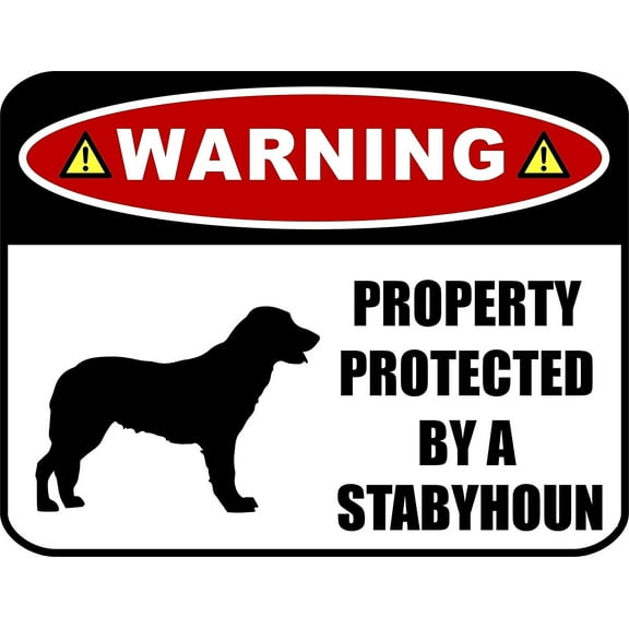 PCSCP Warning Property Protected by a Stabyhoun (SILHOUETTE) 11.5 inch x 9 inch Laminated Dog Sign