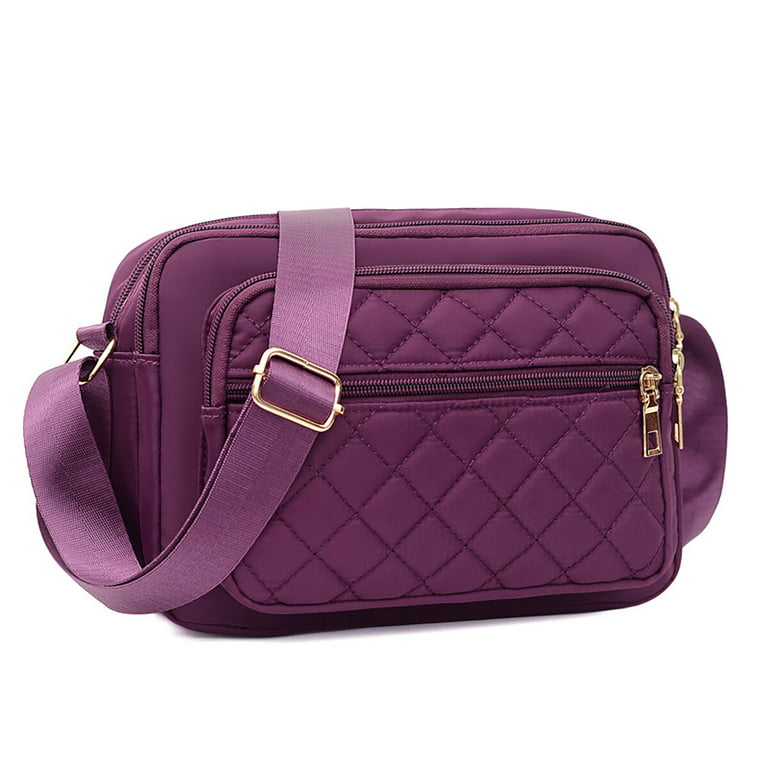 Tancuzo Crossbody Bags for Women Quilted Nylon Travel Shoulder Purse,Purple, Women's, Size: 9.4L*6.3H*3.5W