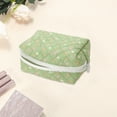 thumbnail image 3 of Bolsas de maquillaje de flores cuadradas acolchadas únicas 1 Pc Verde Poliéster, 3 of 5
