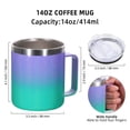 thumbnail image 3 of Neihepal 14oz Double Wall Vacuum Insulated Coffee Mug with Leakproof Lid & Handle, 1 Pack, Purple Green, 3 of 7
