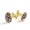 Color 6, variant on Men's Classic Stainless Steel, Palm Leaves Pineapples Pattern Cufflinks Business Wedding Shirts, Golden
