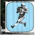 thumbnail image 4 of Ambesonne Sports Shower Curtain, American Football Retro, 69"Wx84"L, Blue Black White, 4 of 5