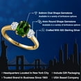 thumbnail image 2 of Gem Stone King 1.70 Ct Oval Green Chrome Diopside 18K Yellow Gold Plated Silver Ring, 2 of 6