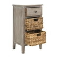 thumbnail image 2 of SAFAVIEH Everly Contemporary Side Table with Drawer and Two Baskets, Vintage White, 2 of 10