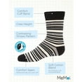 thumbnail image 3 of MeMoi Boys Multi-Stripe Cotton-Rich Fine-Gauge Crew Sock - Boys - Male, 7-8, Black, 3 of 12