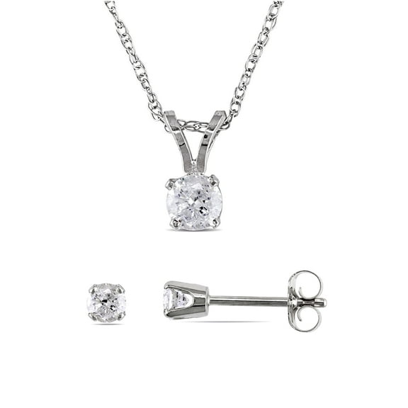 Everly Women's Diamond and White Gold Jewelry Set