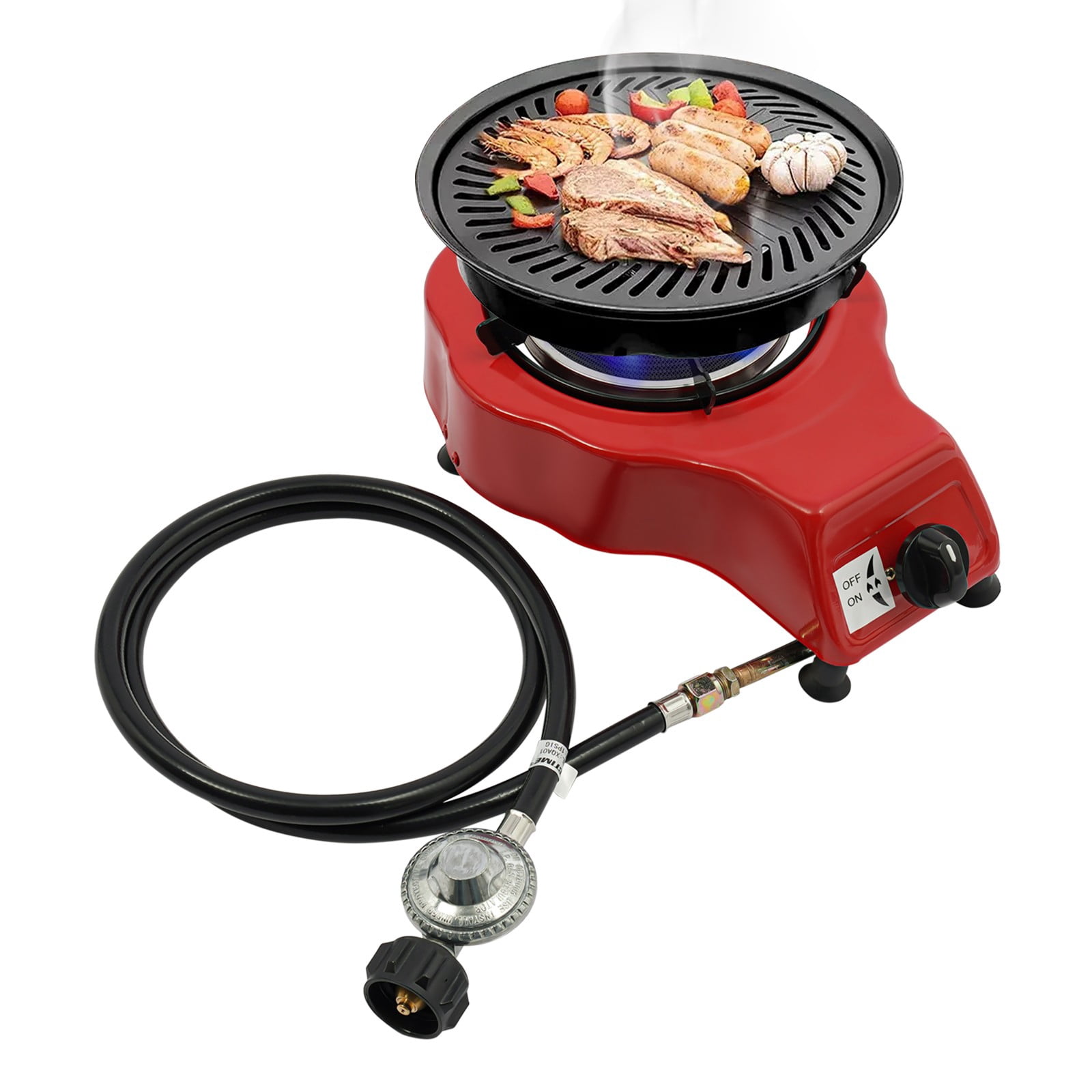ToppiJoy Portable Stove Burner, Gas Stove, 2750Pa Gas Pressure Round Burner for Patio Outdoor Camping BBQ 14*9.64*4.52in