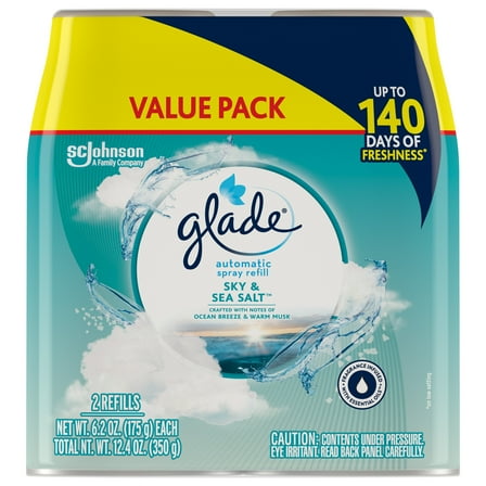 Glade Automatic Spray Refill, Value Pack - Sky & Sea Salt - 2 Count