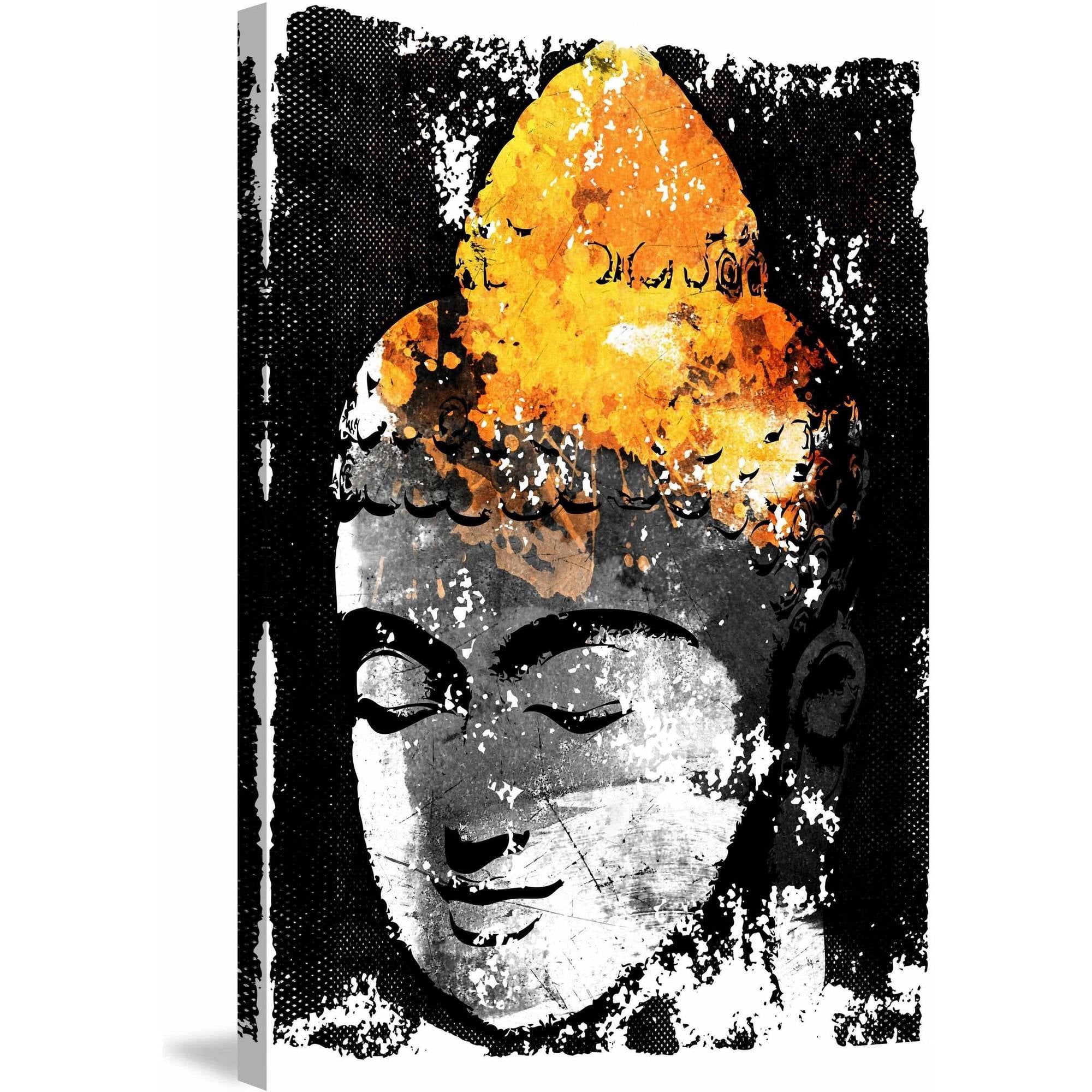 Marmont Hill "Buddha Black Gold" by Rick Martin Painting Print on Wrapped Canvas