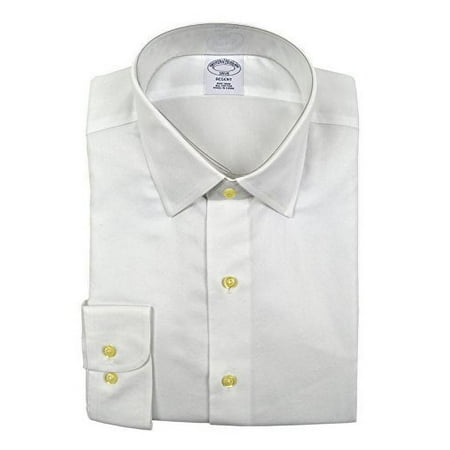 New Brooks Brothers Men's Textured Regent Fit Non Iron Dress Shirt White (15.5" Neck 34/35" Sleeve)