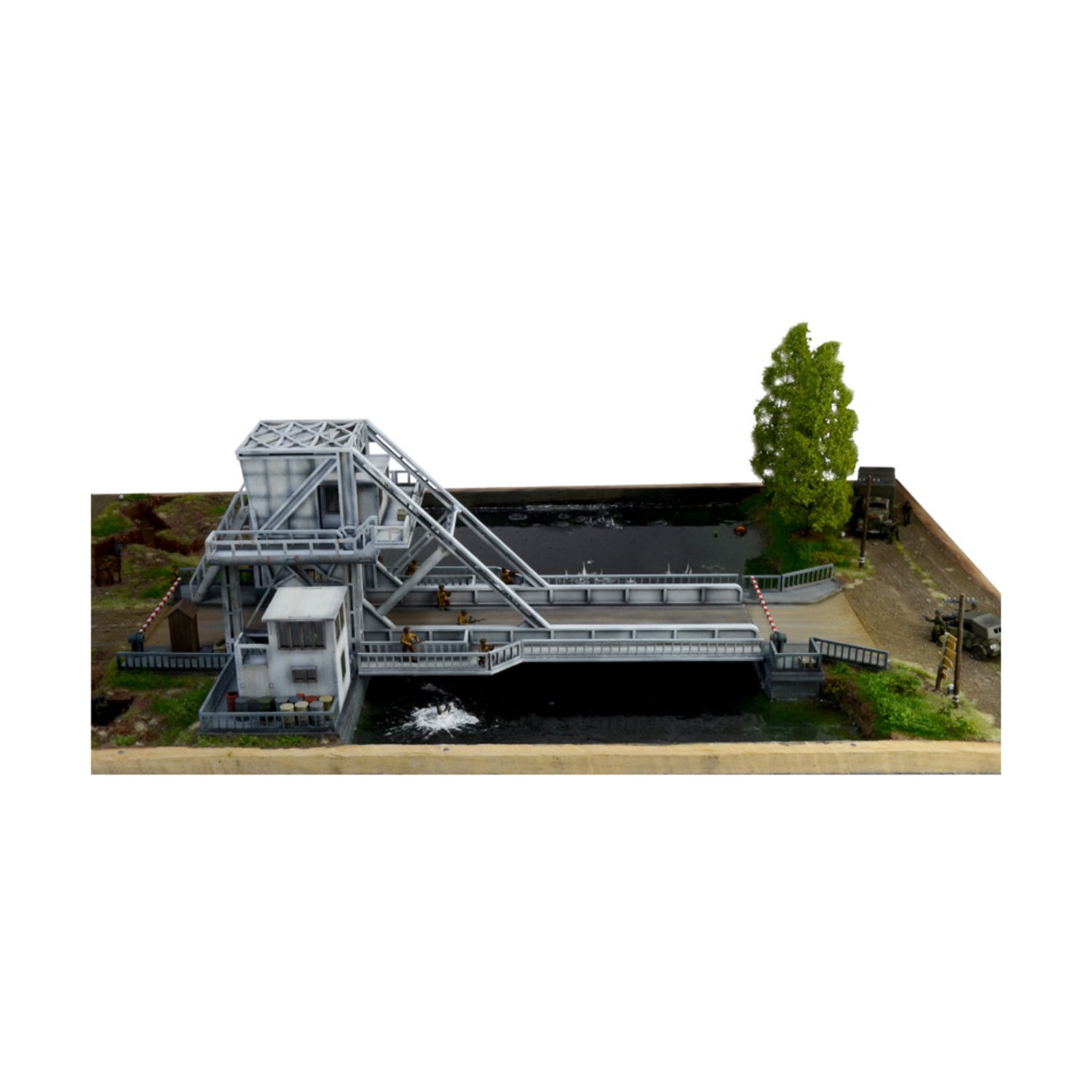Italeri 6194 ‚Äì 1:72 Battle Set Pegasus Bridge, Building, Stand Model Making, Crafts, Hobby, Gluing, Plastic Kit, Unvarnished