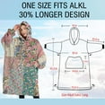 thumbnail image 4 of Oversized Wearable Blanket Hoodie,Pioneer Flower Floral Print Pattern Sherpa Blanket Hoodie with Super Pockets,Super Warm Fuzzy Pullover for Women & Men, 4 of 6
