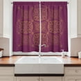 thumbnail image 2 of Ambesonne Purple Mandala Kitchen Curtains, Persian Ornate, 55"x39", Purple Yellow, 2 of 3