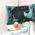 thumbnail image 4 of Kdxio Cotton Pillow Cases 20"x30" Pillowcases,Soft and Breathable Bedroom Pillow Cases-Black Panther Floral Illustration-No Pillow Core, 4 of 5