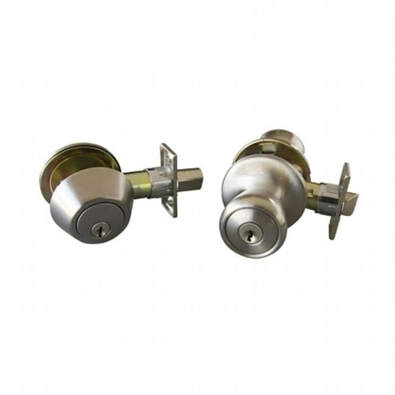 Terrace 6 Way Latch Entry Door Knob, and Deadbolt Combo Satin Nickel