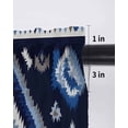 thumbnail image 6 of Boho Navy Blue Grey Curtains 72 Inch Length,Sheer Curtains for Bedroom Living Room Window Ethnic Geometric Vintage Southwestern Rod Pocket Drapes Kitchen Curtains Small Half Window 52"x72" 2 Panels, 6 of 7