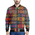 thumbnail image 2 of Chaqueta con estampado 3D bohemio retro para hombre, sudaderas étnicas coloridas con flores, abrigos con cremallera y mangas largas para primavera y otoño, 2 of 4