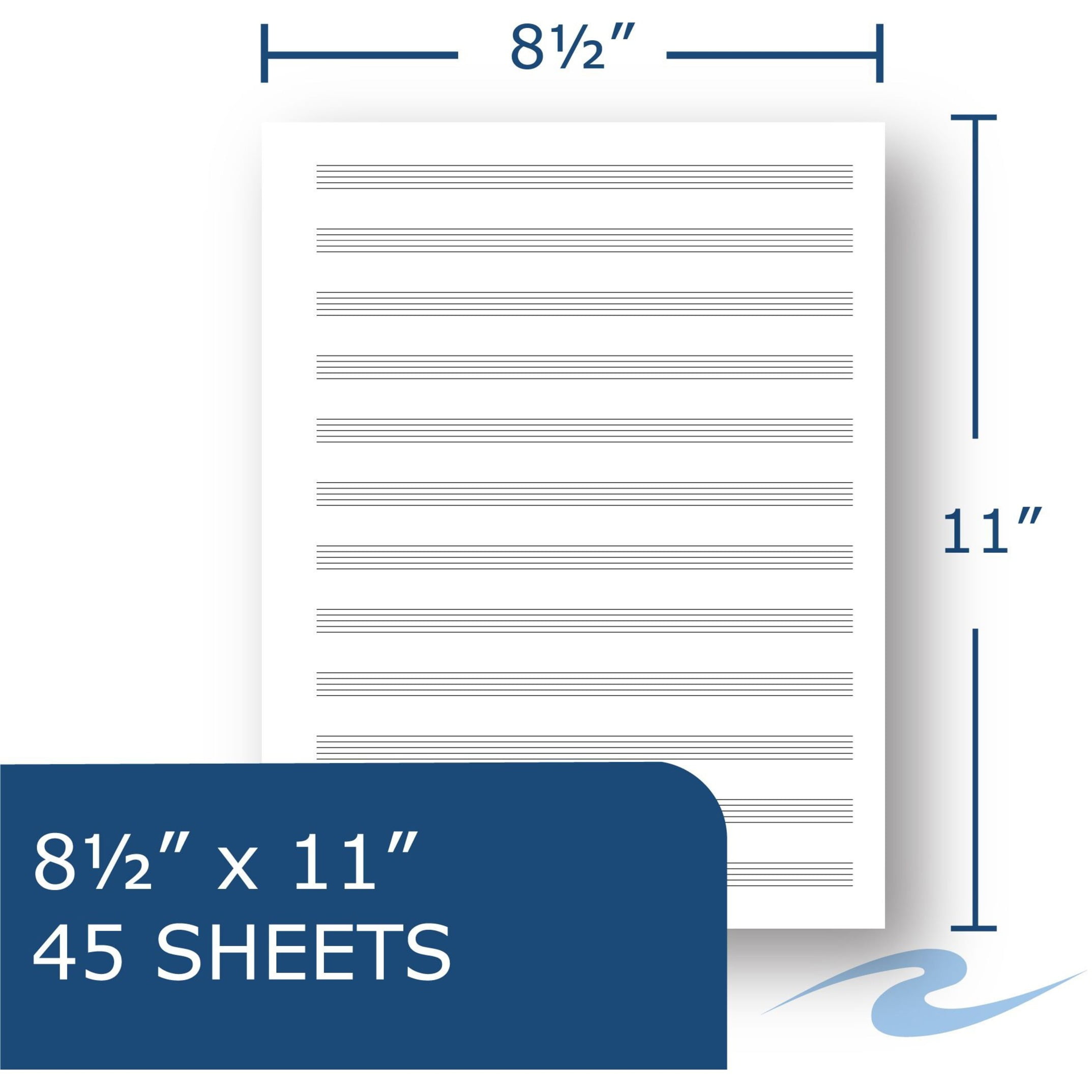 Roaring Spring Blank Manuscript Staff Composition Spiral Music Notebook, 1 Case (24 Total), 12 Stave, 11" x 8.5" 32 Sheets
