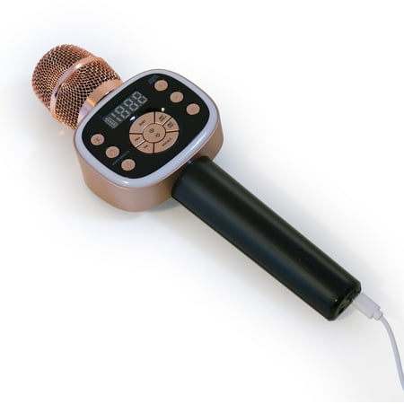 Singing Machine Bluetooth Carpool Karaoke Microphone 2.0, Stand Alone Mic, CPK565RD, Rose Gold