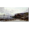 thumbnail image 1 of Ceramic Tile Mural-Alfred Bricher Waterfront Painting 71. 72" w x 36" h using (18) 12 x 12 ceramic tiles, 1 of 3