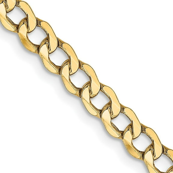Auriga Fine Jewelry 14K Yellow Gold 4.3mm Curb Chain Necklace 16inch for Women