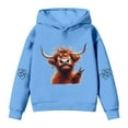 thumbnail image 6 of MAIHAN Boys Hoodies Girls Highland Cow Christmas Hoodies Sherpa Lined Cute Long Sleeve Pullover Xmas Western Sweatshirt Tops(Sky Blue,9-10 Years), 6 of 6