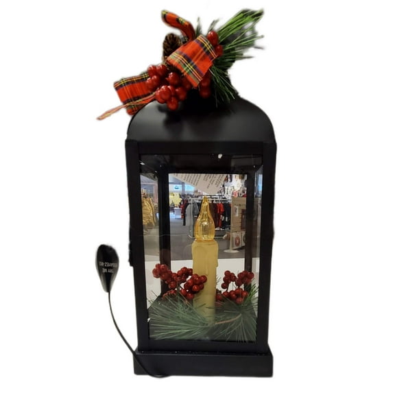 Ashland Black Light-Up Christmas Lantern