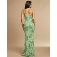 thumbnail image 2 of Mist Green 3D Floral Embroidered Bodycon Slip Maxi Dress For Women, 2 of 7